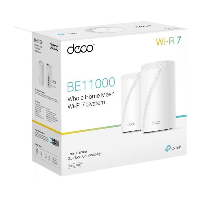 TP-Link Deco BE65 Sistema Wi-Fi Malla Tribanda (2.4GHz/5GHz/6GHz) Wi-Fi 7 (802.11be) 11000 Mbps Blanco Kit 2 Unidades 3