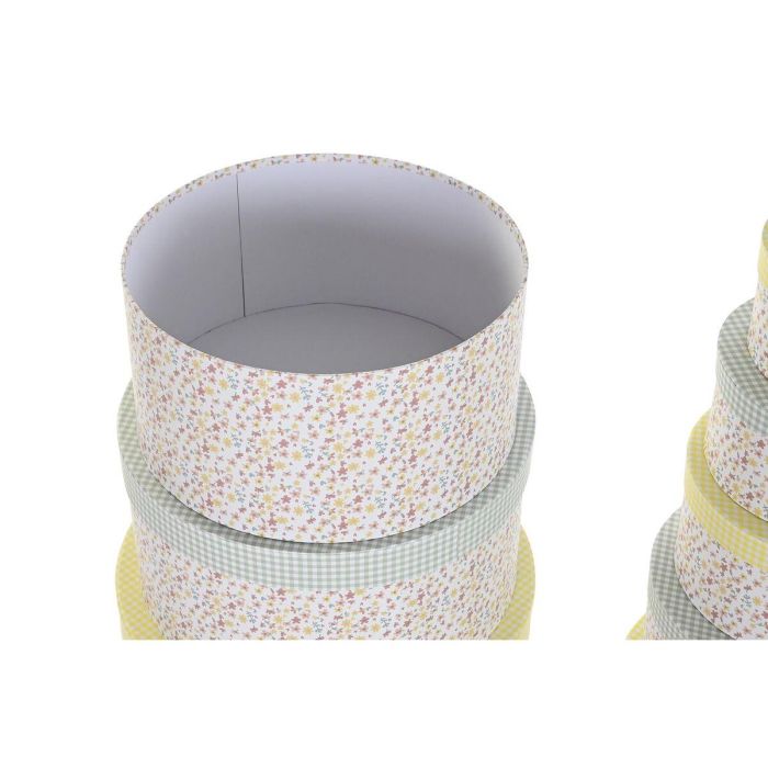 Set de Cajas Organizadoras Apilables DKD Home Decor Verde Amarillo Multicolor Cartón (37,5 x 37,5 x 18 cm) 2