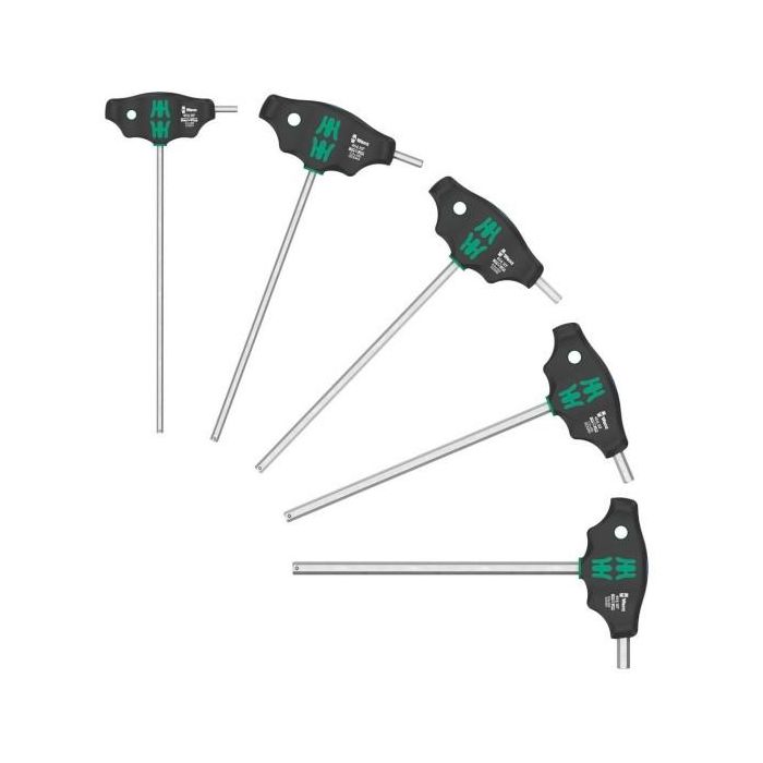 Wera 454/5 HF SHK Set 1 Juego de Destornilladores con Mango en T Hex-Plus 5 Piezas