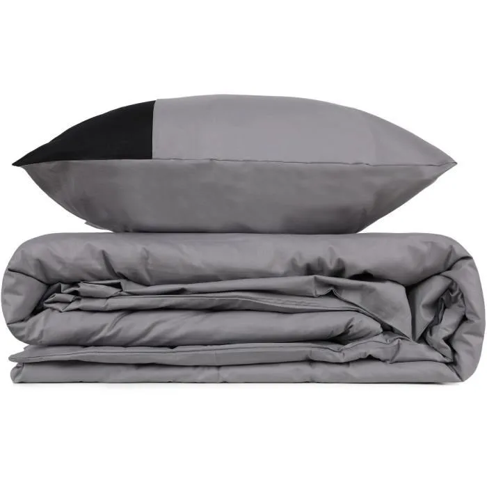 Juego de cama 1 funda nórdica 220x240 cm + 2 fundas almohada 60x60 cm 100% Algodón Gris ASI8682870019355 2 Juego de cama 1 funda nórdica 220x240 cm + 2 fundas almohada 60x60 cm 100% Algodón Gris ASI8682870019355 2