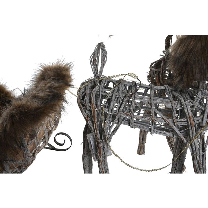 DKD Home Decor Reno Navidad Alpina LED Mimbre Blanco Marron 30x30x58 cm Set de 3 6 DKD Home Decor Reno Navidad Alpina LED Mimbre Blanco Marron 30x30x58 cm Set de 3 6