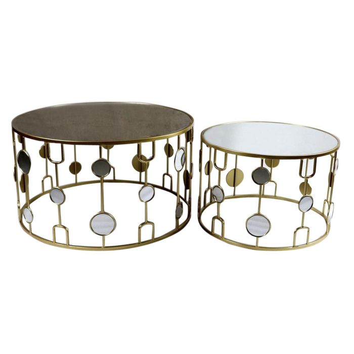 Mesita Auxiliar Glam DKD Home Decor Dorado 80 x 45 x 80 cm Set de 2