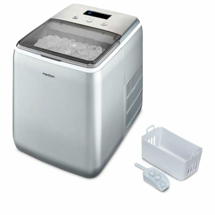 Máquina para fabricar cubitos de hielo MEDION (tamaño de cubitos de hielo pequeño y grande, tanque de agua de 2,6 litros, tiempo de producción corto aprox. 10 Máquina para fabricar cubitos de hielo MEDION (tamaño de cubitos de hielo pequeño y grande, tanque de agua de 2,6 litros, tiempo de producción corto aprox. 10