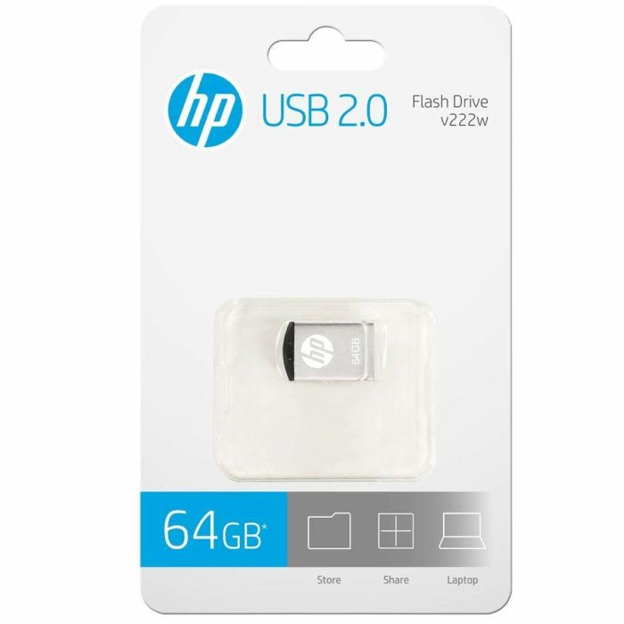 Memoria USB HP HPFD222W-64 Plateado Metal 64 GB 1 Memoria USB HP HPFD222W-64 Plateado Metal 64 GB 1