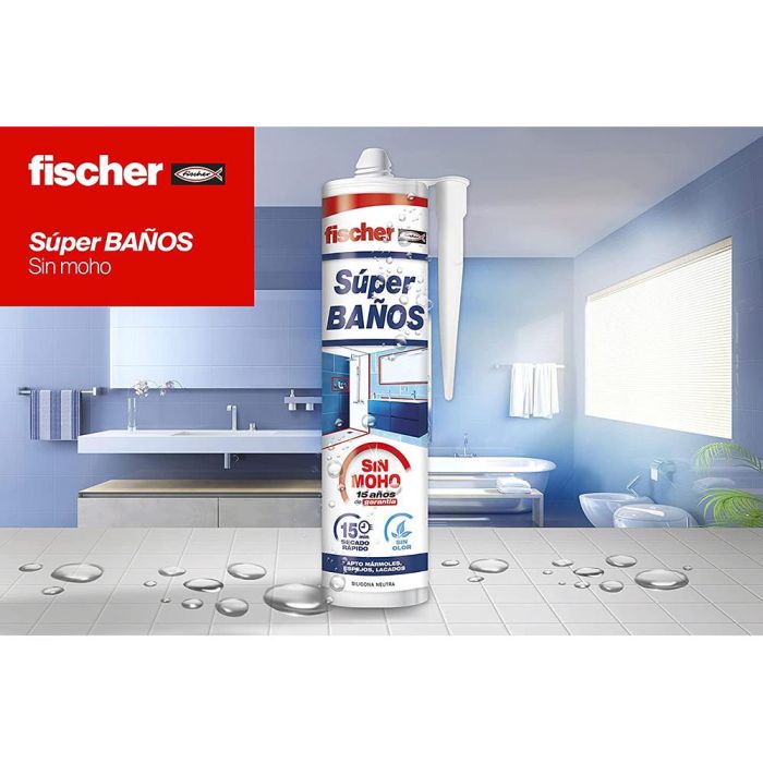 Super baños silicona translúcida antimoho sin olor 280 ml 563065 fischer 1