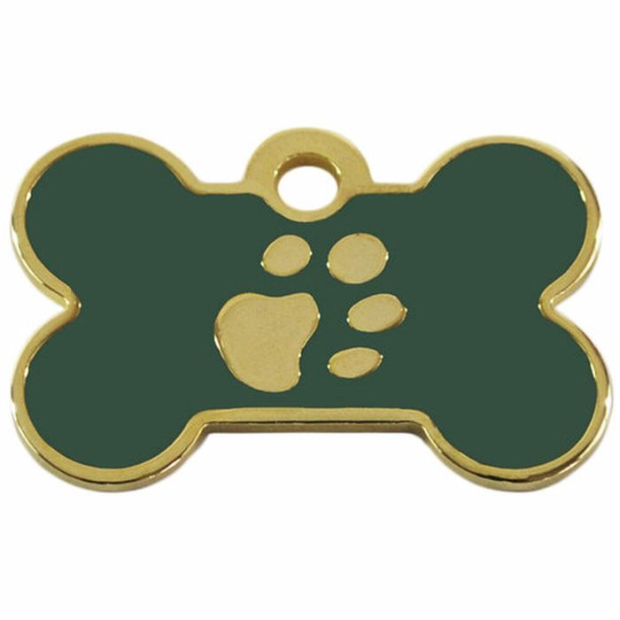 Placa identificativa para collar Imarc Verde Dorado Hueso Aluminio 1 Placa identificativa para collar Imarc Verde Dorado Hueso Aluminio 1