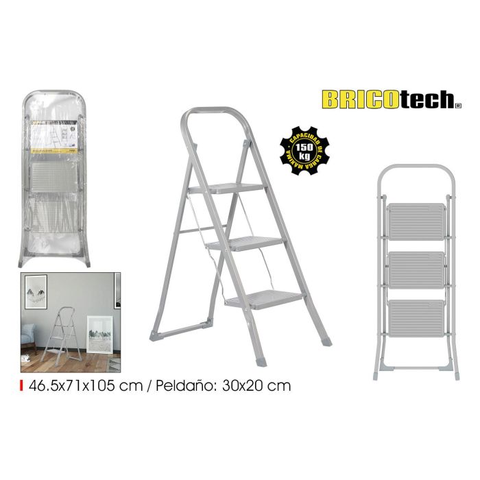 Taburete Plegable de Hierro 3 Peldaños - Bricotech (2 Unidades) Taburete Plegable de Hierro 3 Peldaños - Bricotech (2 Unidades)