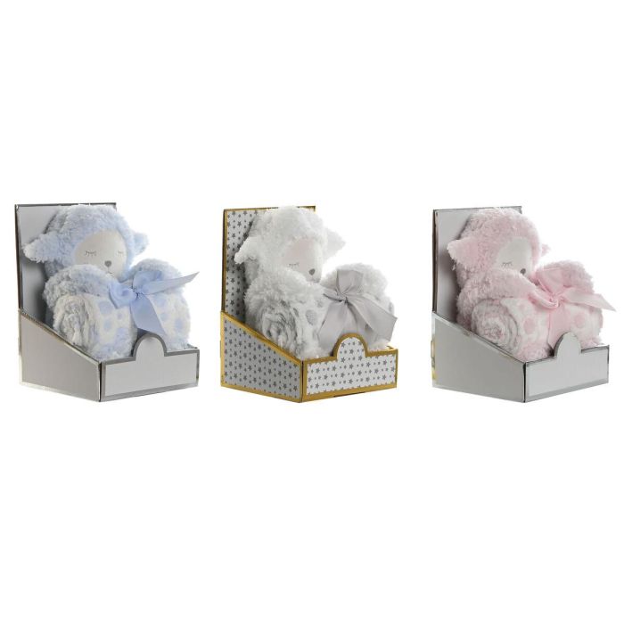 Peluche Manta Baby DKD Home Decor Rosa Azul 19 x 26 x 19 cm Set de 2 (3 Unidades) 4 Peluche Manta Baby DKD Home Decor Rosa Azul 19 x 26 x 19 cm Set de 2 (3 Unidades) 4