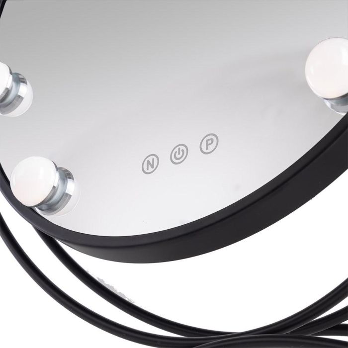 Espejo Iluminado Maquillaje LED 4200ºK 48x43Cm Negro 40.000H [SUN-KRS-430-B 1 Espejo Iluminado Maquillaje LED 4200ºK 48x43Cm Negro 40.000H [SUN-KRS-430-B 1