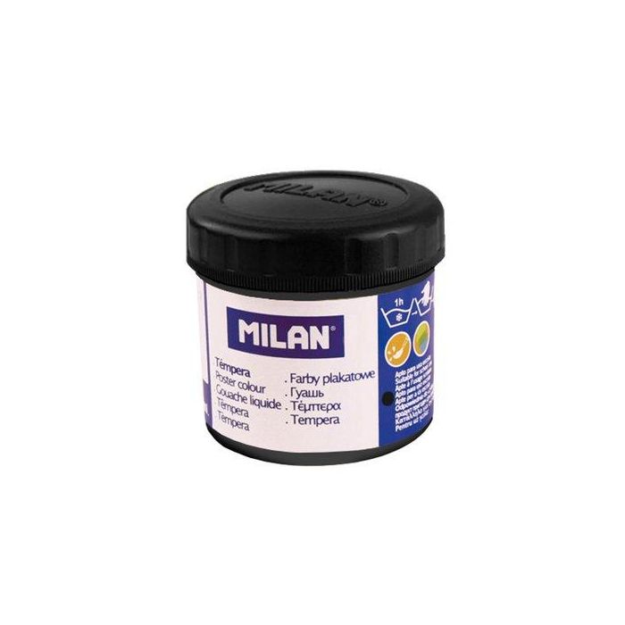 Tempera Milan 40 Ml (Bote) Negro (Set de 6)