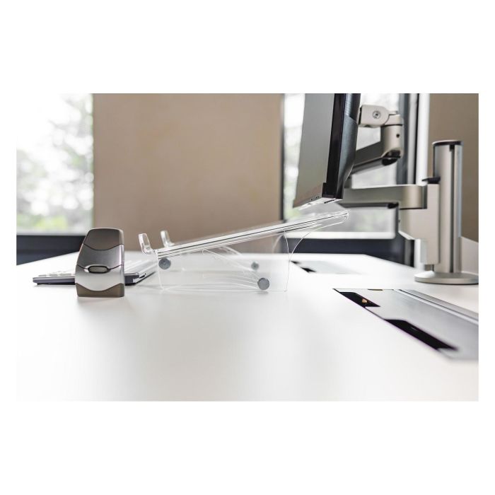 BakkerElkhuizen Q-doc 515 Soporte para documentos con ajuste de altura, transparente, acrílico, plástico, acero 4