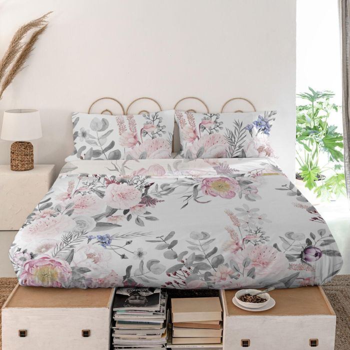 Sábana Encimera HappyFriday Delicate bouquet Multicolor Cama de 105 1