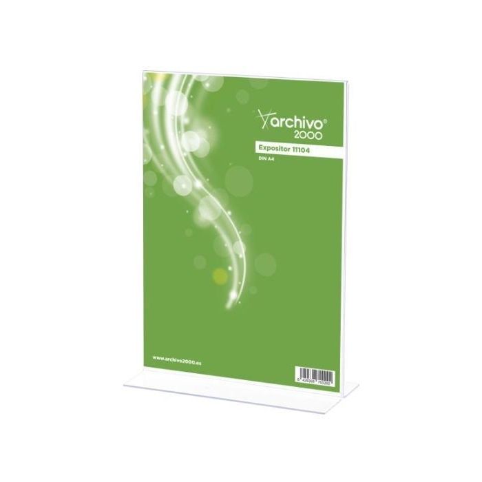 Archivo 2000 Expositor Sobremesa En Forma De T 1-3 Din A4 Vertical 80x110x215 mm Cristal Transparente