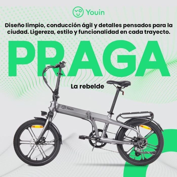 Bicicleta Eléctrica Youin BK1800 PRAGA Gris 250 W 20" 1