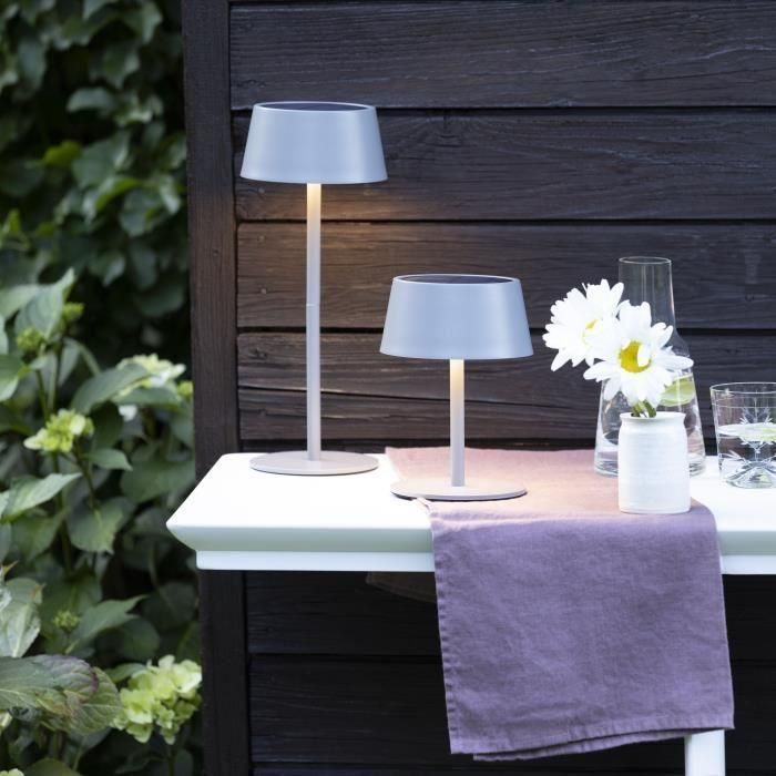 Lámpara de mesa para exterior - BRILLIANT - PICCO - LED y solar - Metal y plástico - 5 W - Gris esmerilado 1 Lámpara de mesa para exterior - BRILLIANT - PICCO - LED y solar - Metal y plástico - 5 W - Gris esmerilado 1