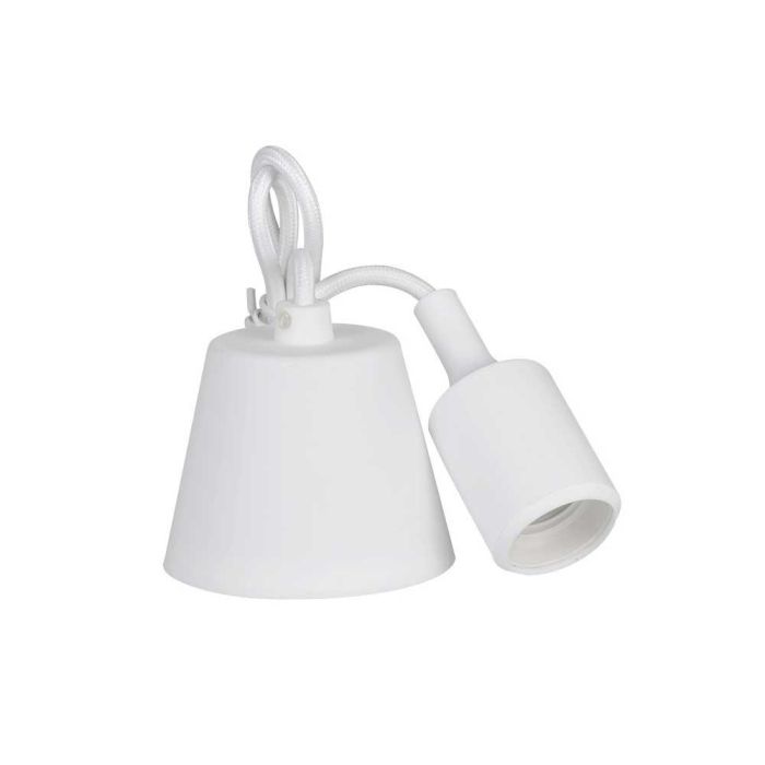 Edm Lámpara colgante de silicona E27 60W blanco Ø4,4x100cm 0 Edm Lámpara colgante de silicona E27 60W blanco Ø4,4x100cm 0