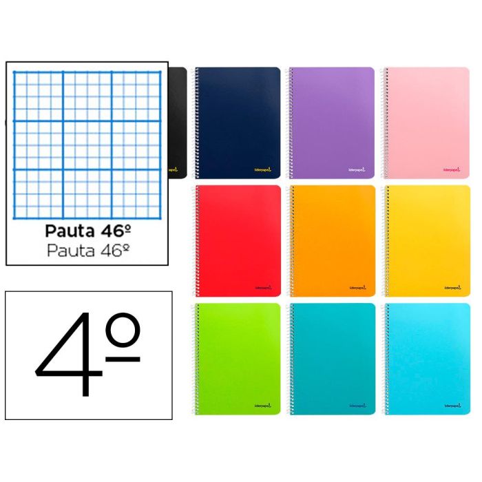 Cuaderno Espiral Liderpapel Cuarto Smart Tapa Blanda 80H 60 gr Rayado Nº46 Colores Surtidos 10 unidades