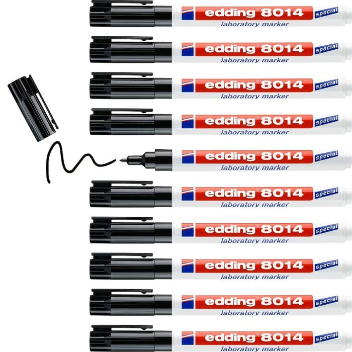Rotulador permanente Edding 8014 Negro (10 Unidades) 3 Rotulador permanente Edding 8014 Negro (10 Unidades) 3