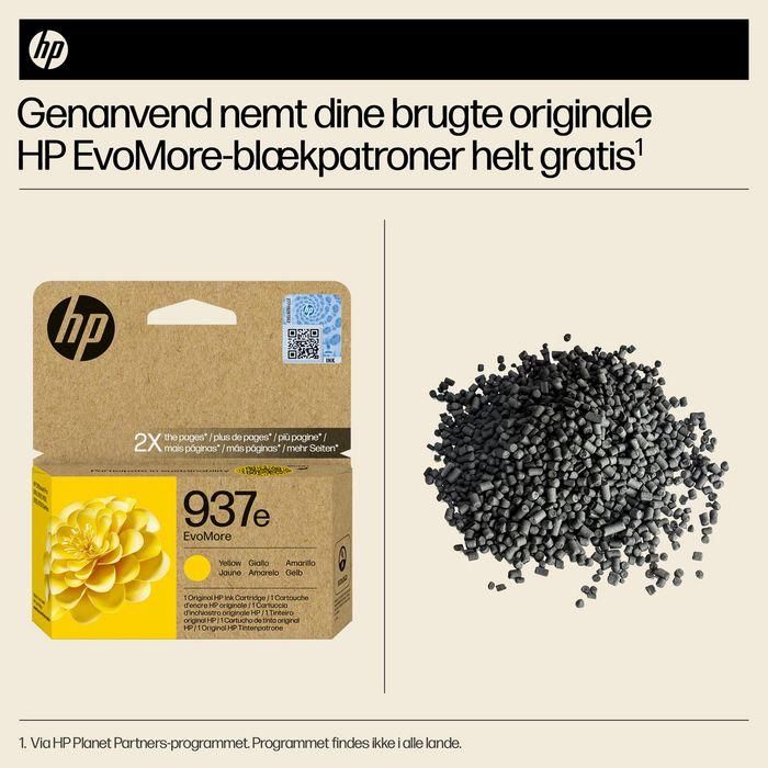 HP 937e Cartucho Tinta Original Amarillo EvoMore - Alto Rendimiento Doble Páginas para Impresión Empresarial Sostenible 12