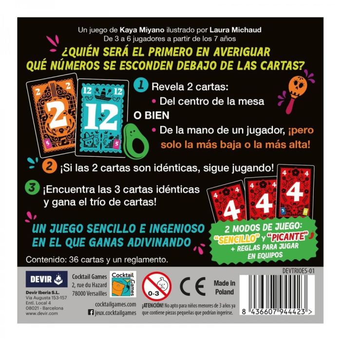 Devir Trio Juego de Mesa y Cartas: Memoria y Agudeza Visual para 3-6 Jugadores, 7+ Años, 15 Minutos, Castellano 3
