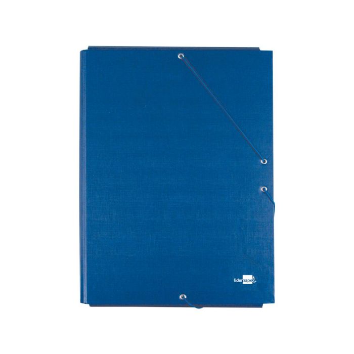 Carpeta Liderpapel Gomas Folio 3 Solapas Carton Forrado Azul 1