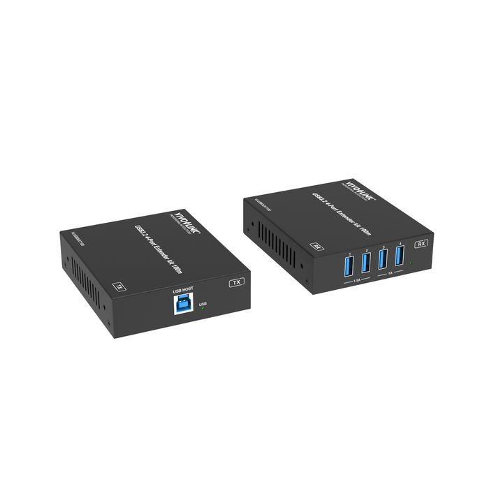 Vivolink VLUSB3EXT100 Kit Extensor de Puerto USB 3.2 Gen1 (4 Puertos) hasta 100m con Cable Cat5e/6/7