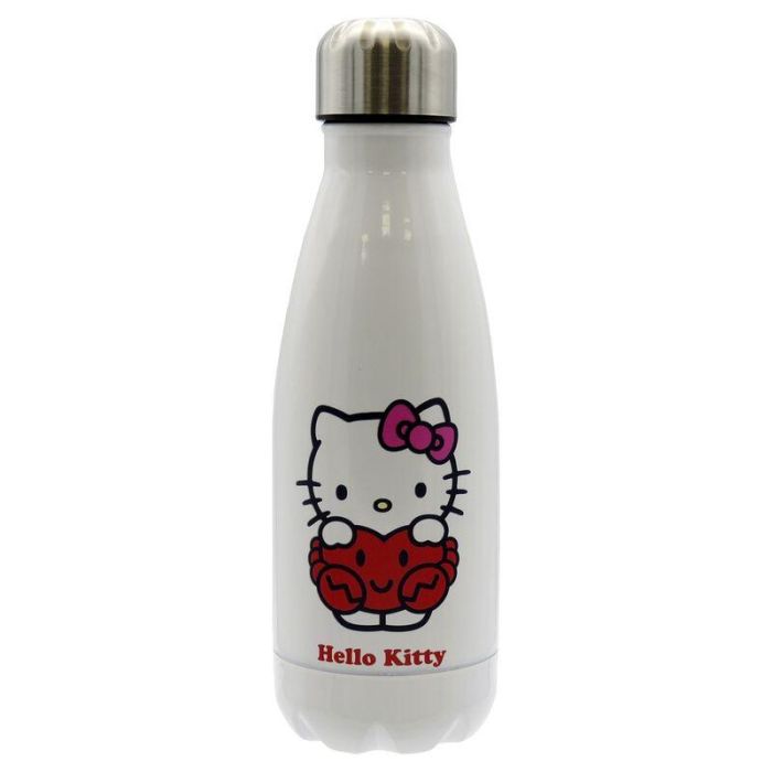 CYP BRANDS Botella de agua Hello Kitty de acero inoxidable 550ml con aislamiento térmico para frío y calor