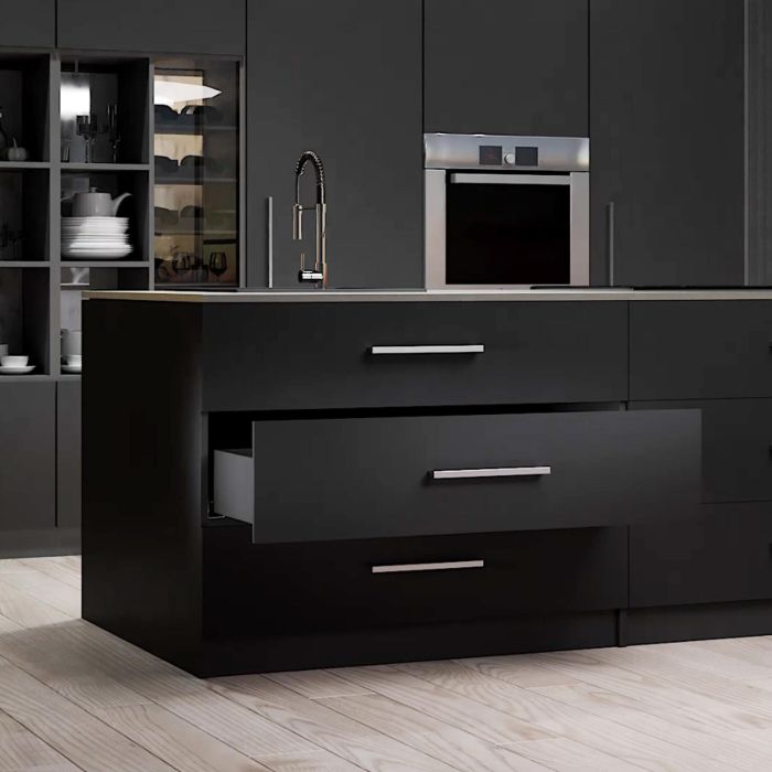 Emuca Kit de cajón para cocina o baño Vertex de altura 178mm con regulación 3D, tableros incluidos, módulo 600mm, Gris antracita 4 Emuca Kit de cajón para cocina o baño Vertex de altura 178mm con regulación 3D, tableros incluidos, módulo 600mm, Gris antracita 4