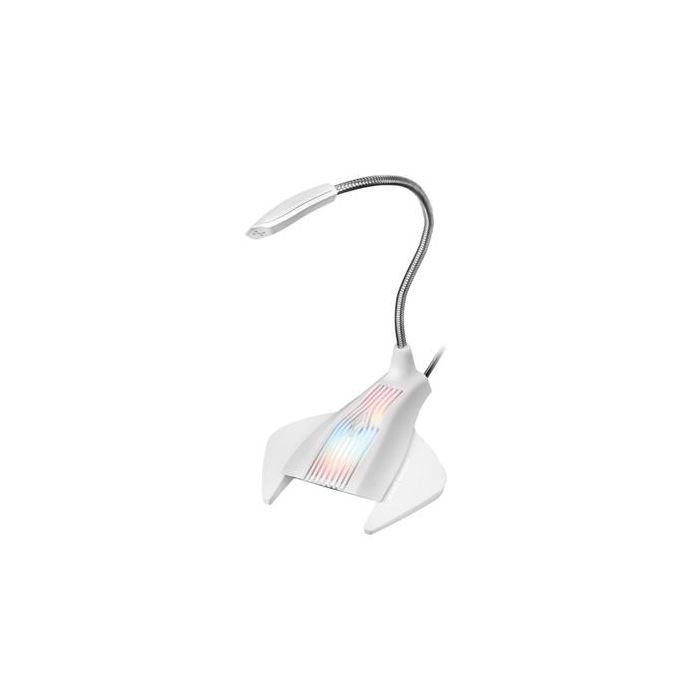 Mars Gaming MMIC Micrófono Gaming Omnidireccional RGB Flow Blanco USB para PC, Mac y PS4