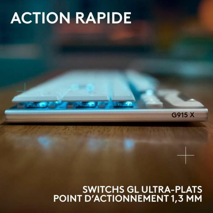 Teclado Inalámbrico Logitech G915 X Blanco AZERTY 4