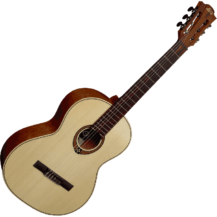 LAG Guitarra Clásica Occitania 88 - 4/4 Natural Brillante Tapa Maciza Abeto Engelmann 3
