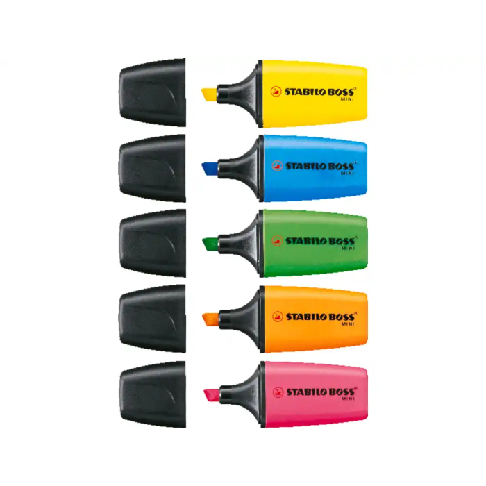 Stabilo Rotulador BOSS mini Estuche 5 Unidades Amarillo, Azul, Naranja, Rosa, Verde Fluorescente Trazo 2-5 mm 4 Stabilo Rotulador BOSS mini Estuche 5 Unidades Amarillo, Azul, Naranja, Rosa, Verde Fluorescente Trazo 2-5 mm 4