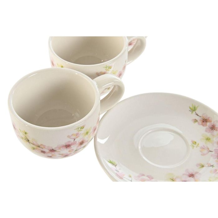 Cafe Romantico DKD Home Decor Rosa Blanco 18 x 20 x 20 cm Set de 6 2