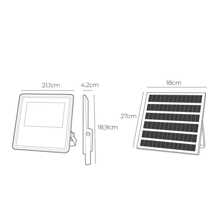 Foco proyector solar slim 50w 600lm 6.500k edm 5