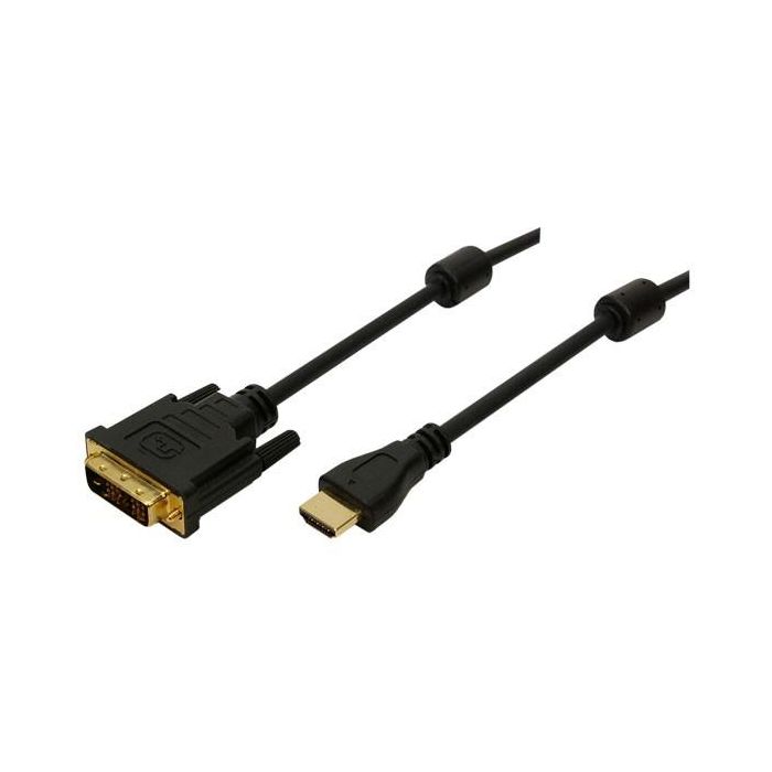 LogiLink Cable HDMI a DVI-D, Conectores Macho, 3 Metros, Color Negro