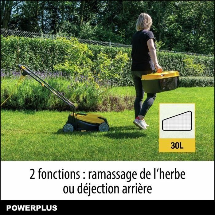 Cortacésped eléctrico - POWERPLUS - POWEG62203 - 1000 W - 320 mm Ø - Con recogida y expulsión trasera 2 Cortacésped eléctrico - POWERPLUS - POWEG62203 - 1000 W - 320 mm Ø - Con recogida y expulsión trasera 2
