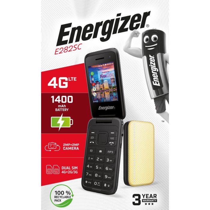 Energizer E282Scd Teléfono Móvil 4G, Pantalla 2.8", Batería 1400mAh, Dual Cámara, 4GB ROM, Dual SIM 9