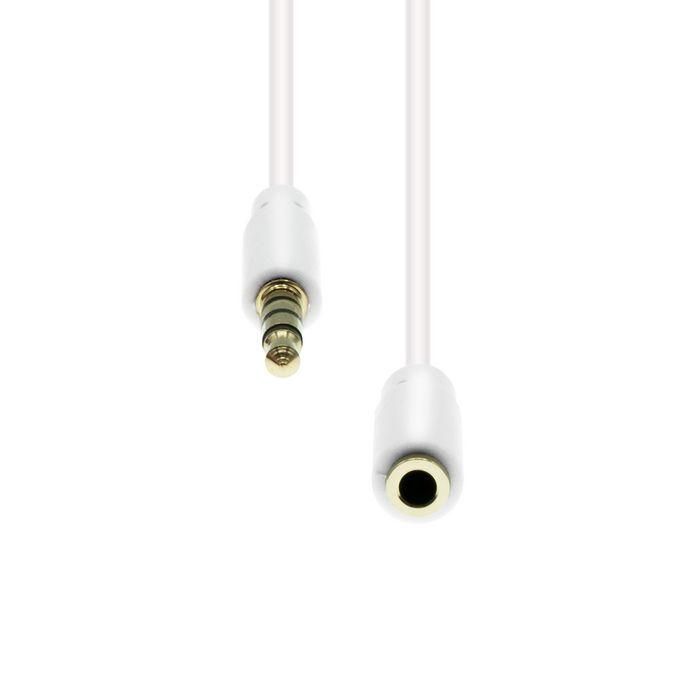 ProXtend Mini-Jack 4-Pin Slim Extension Cable White 3M ProXtend Mini-Jack 4-Pin Slim Extension Cable White 3M