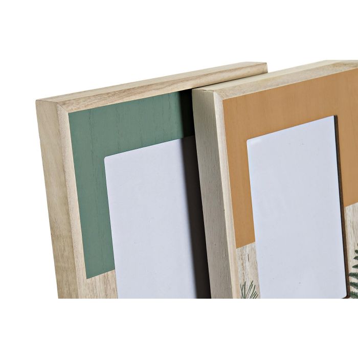DKD Home Decor Marco de Fotos Scandi 13x18 cm Madera y Cristal Verde Terracota Pack de 4 unidades 1