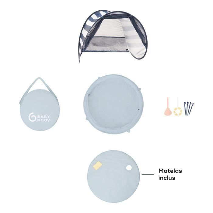Babymoov Aquani Mariniere Parque Infantil 3 en 1 Anti-UV SPF 50+ Cama Supletoria Piscina Pop-up Desde Nacimiento Mosquitera 2