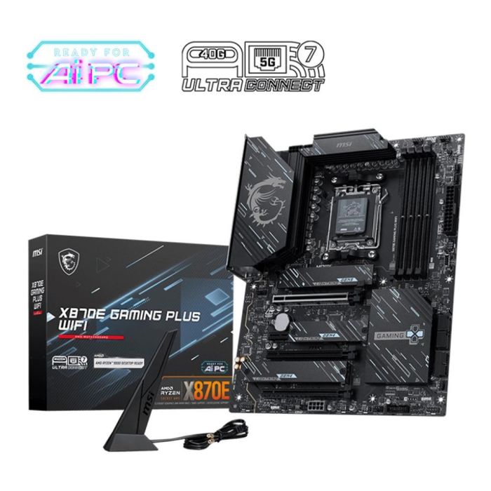 MSI X870E GAMING PLUS WiFi Placa Base AMD X870E AM5 para Ryzen 7000/8000/9000 DDR5 ATX Wi-Fi 7 0 MSI X870E GAMING PLUS WiFi Placa Base AMD X870E AM5 para Ryzen 7000/8000/9000 DDR5 ATX Wi-Fi 7 0