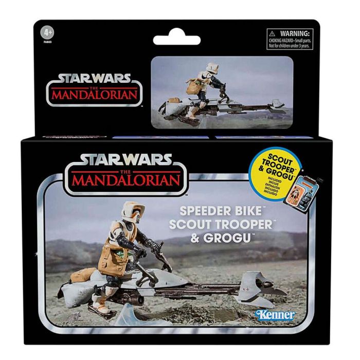Figura Speeder Bike Scout Trooper & Grogu the Mandalorian Star Wars 9cm 9