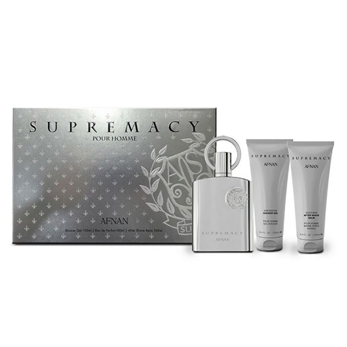 Afnan Supremacy Eau de Parfum 100ml con Bálsamo After Shave 100ml y Gel de Baño 100ml - Pack Esencial de Fragancia y Cuidado Personal