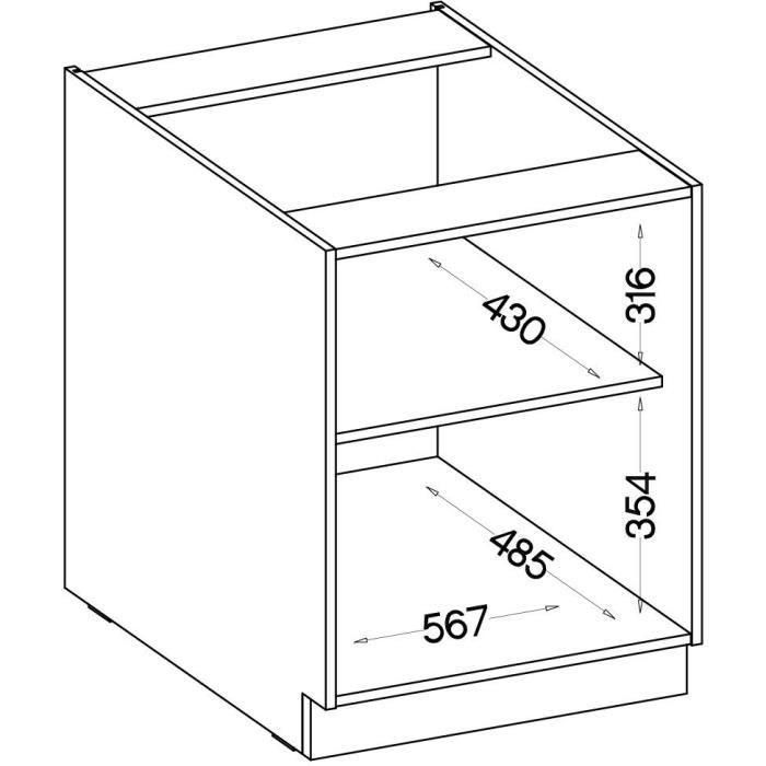Mueble bajo - MODENA - 60 cm - 1 puerta batiente - Roble artesanal y negro mate - CUISINIER 3 Mueble bajo - MODENA - 60 cm - 1 puerta batiente - Roble artesanal y negro mate - CUISINIER 3