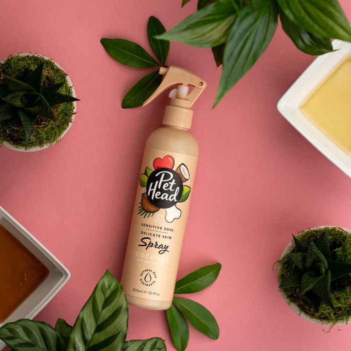Pet Head Sensitive Soul Spray Calmante para Piel Delicada de Perros, con Avena, Marula y Coco, 300 ml Sin Aclarado 1