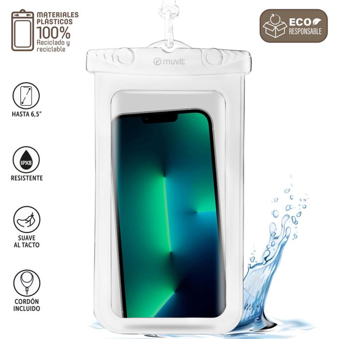 muvit for change funda acuática universal hasta 6,5" IPX8 blanca 2 muvit for change funda acuática universal hasta 6,5" IPX8 blanca 2
