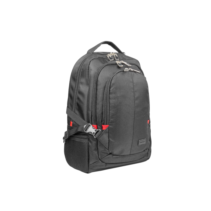 NATEC NTO-1703 Mochila Informal Negra de Poliéster, 465mm Alto, 345mm Profundo, 190mm Ancho