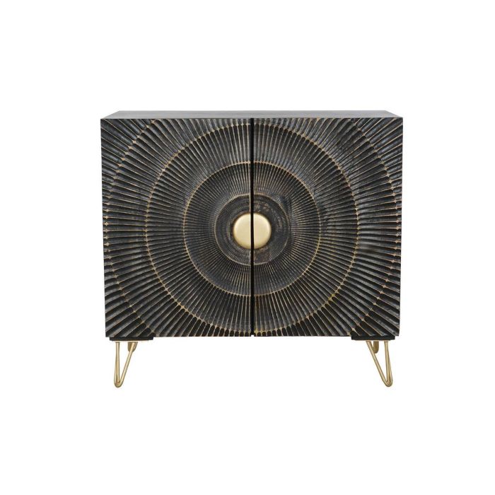 Aparador DKD Home Decor Negro Dorado Metal Madera de mango 81 x 45 x 75 cm 1 Aparador DKD Home Decor Negro Dorado Metal Madera de mango 81 x 45 x 75 cm 1
