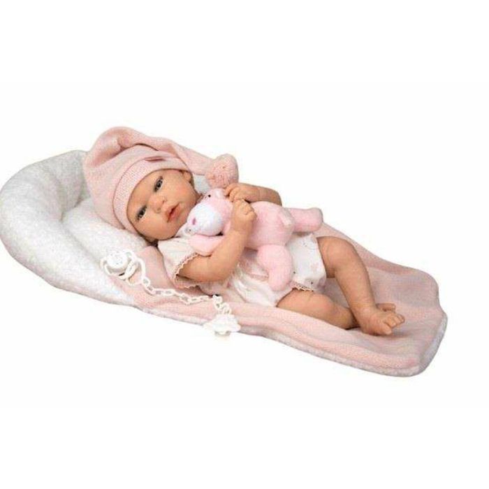 Muñeca reborn arias 40 cm ariel rosa c/ cojin c/peluche 1 Muñeca reborn arias 40 cm ariel rosa c/ cojin c/peluche 1