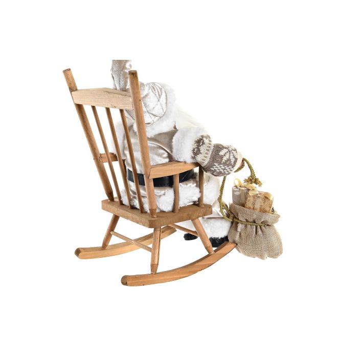 DKD Home Decor Figura Decorativa de Navidad Moderna con Silla, Poliéster y Madera, Champán y Gris, 25x35x23 cm 2